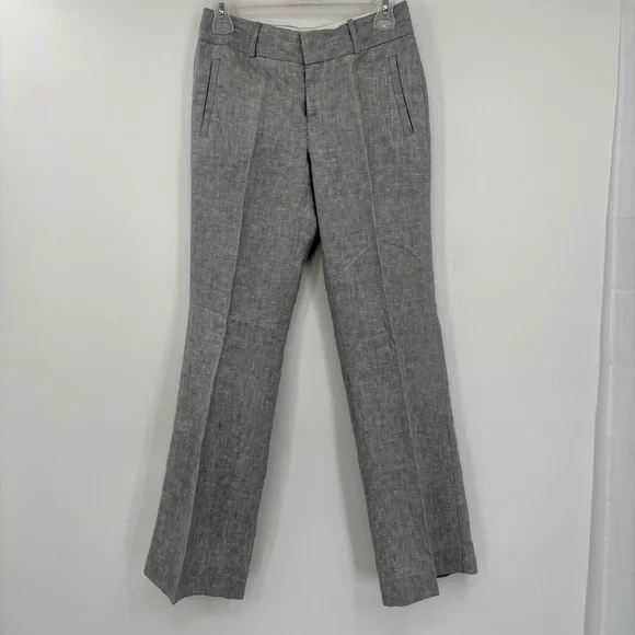 Banana Republic 100% Linen Grey Martin Trouser Pants Size 0P - Picture 2 of 11